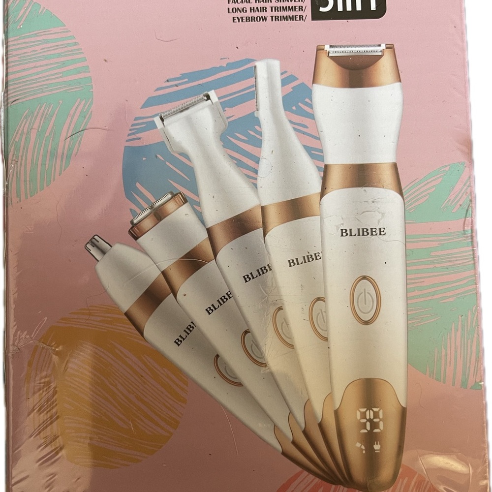 NWT! BLIBEE White & Gold Personal Grooming Trimmer Set